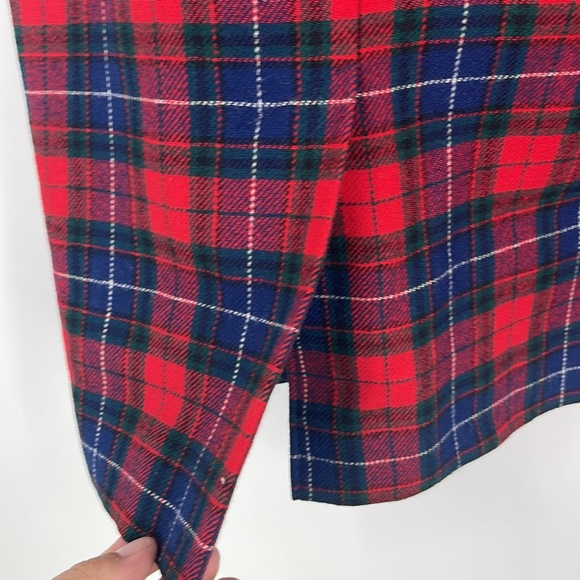 Pendleton red and blue squared pattern 100% virgin wool jacket and skirt - Picture 13 of 15